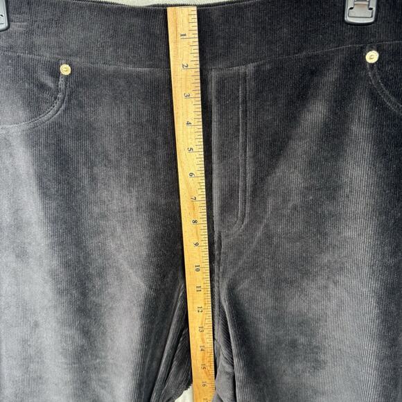 MICHAEL KORS NEW Corduroy Pull On Pants Women 2X Black High Rise Straight Ankle - Picture 9 of 13